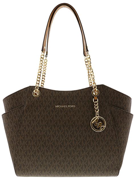 michael kors jet set chain tote brown|michael kors jet set girls.